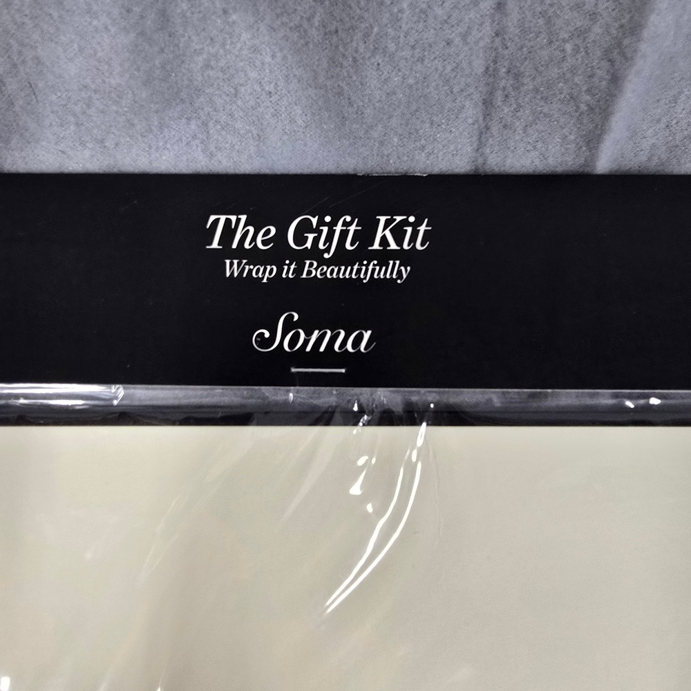 Gift Kit Cream Black Satin Ribbon Tissue Paper Note Card - Picture 4 of 8